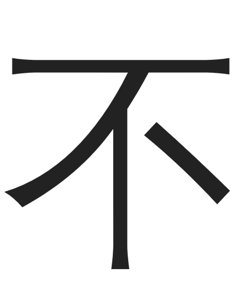 Chinese character: no,not