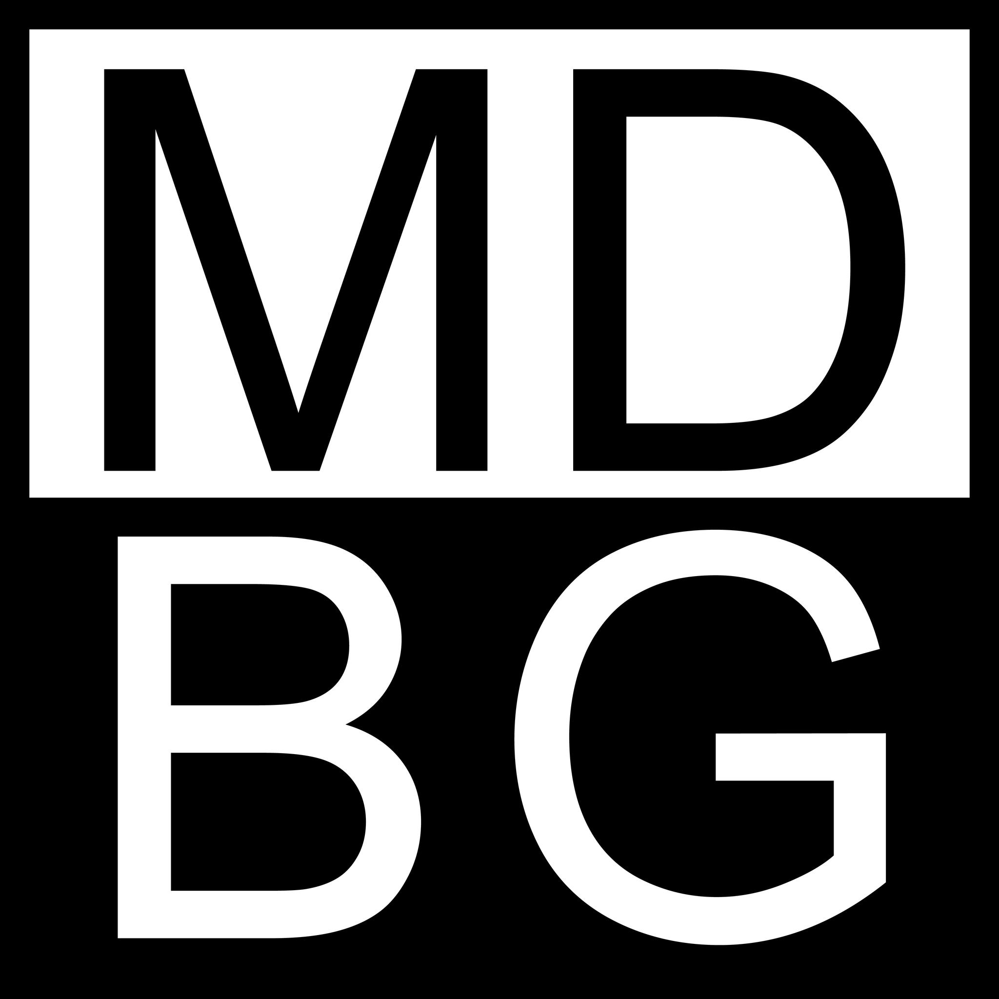 Logo of a website 'MBDG'