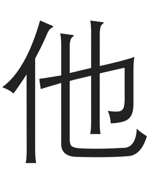 Chinese character: he, him